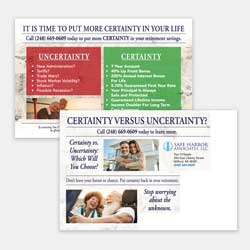 Certainty Vs. Uncertainty Postcard ($200 initial design) ($135 existing design changing dates/info)